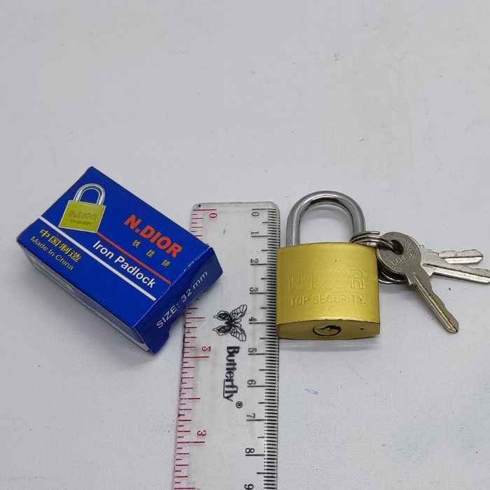 gembok rumah / pagar / rumah ndior  gembok kuning 32mm