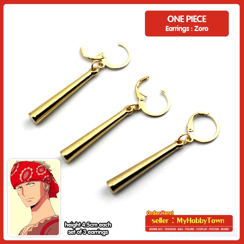 Anting Anime One Piece - Roronoa Zoro Cosplay