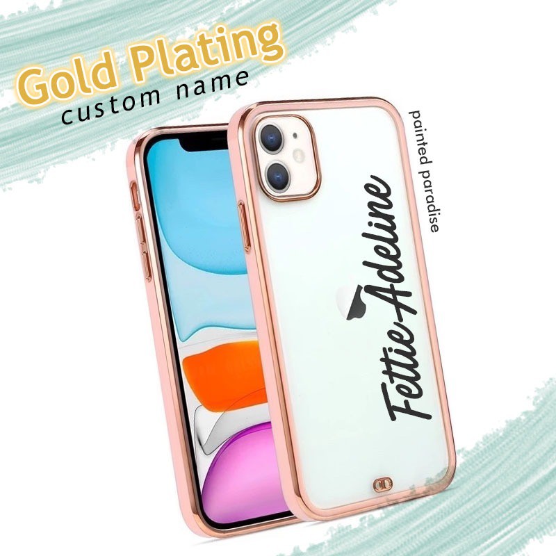 Gold Plating Case Custom Nama Iphone 7 8 7 8 X Xr Xs Max 11 Pro Max 12 mini 12 Pro Max 13 PLUS