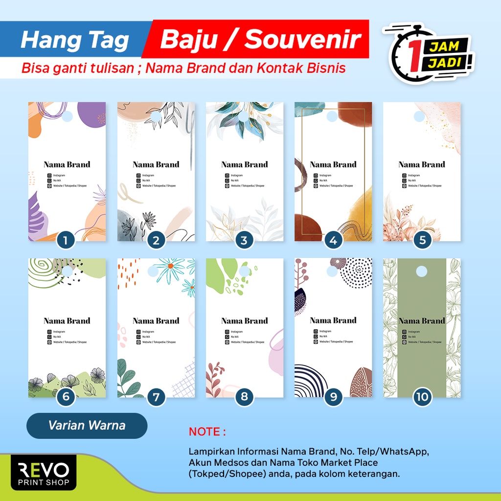 

Hang Tag Label Baju / Cetak Hangtag / Price Tag / Label Produk / Tag Label Kemasan