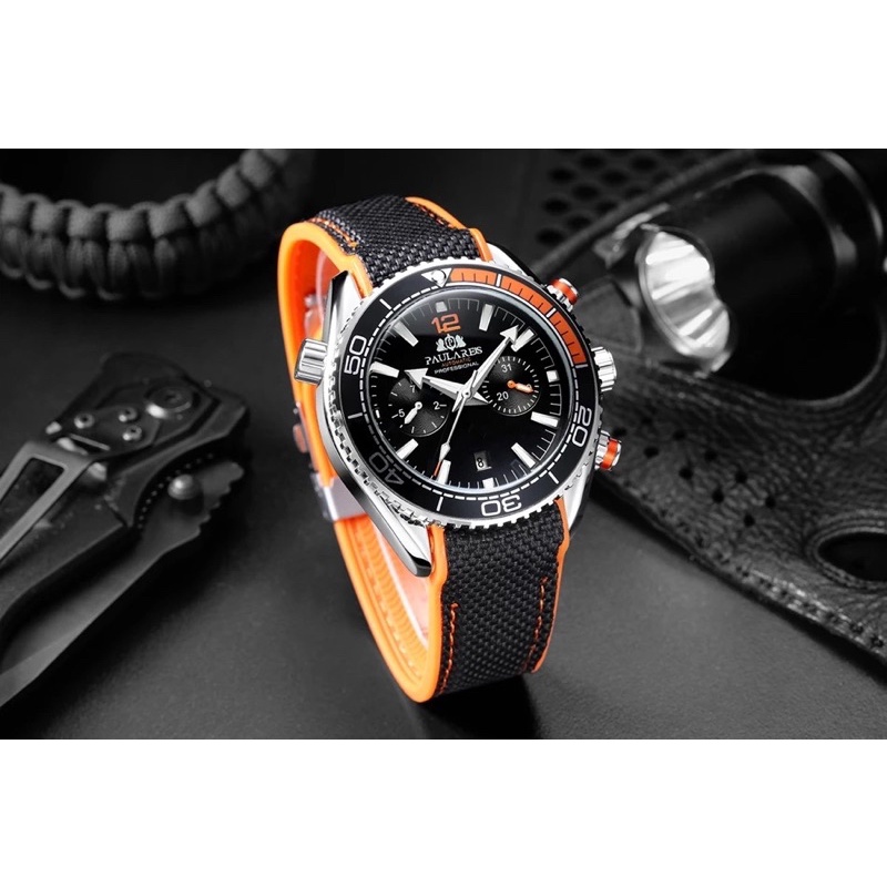 Jam Tangan Pria Paulareis Homage Planet Ocean Master Chronograph Automatic