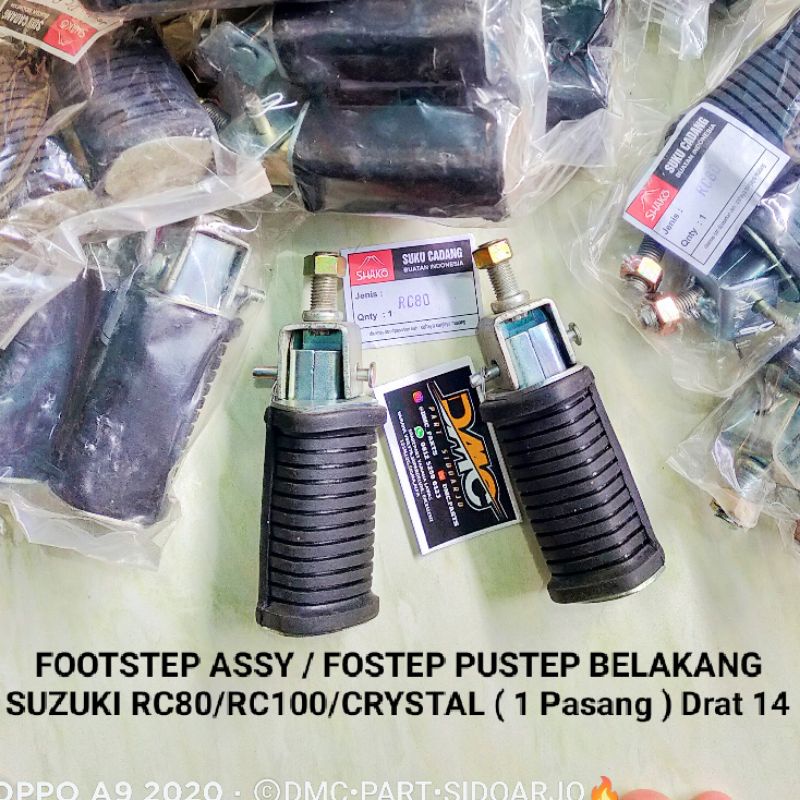 FOOTSTEP ASSY / FOSTEP PUSTEP STEP BELAKANG SUZUKI RC80 RC100 CRYSTAL A100 GP100 TS100 TRS TORNADO S