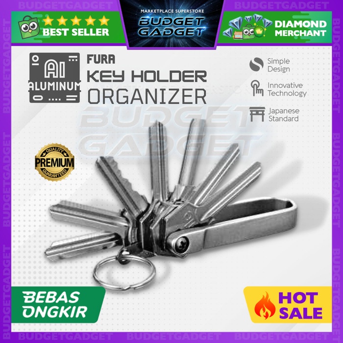 Fura U-Shape Key Holder Tempat Gantungan Kunci Organizer - Hitam