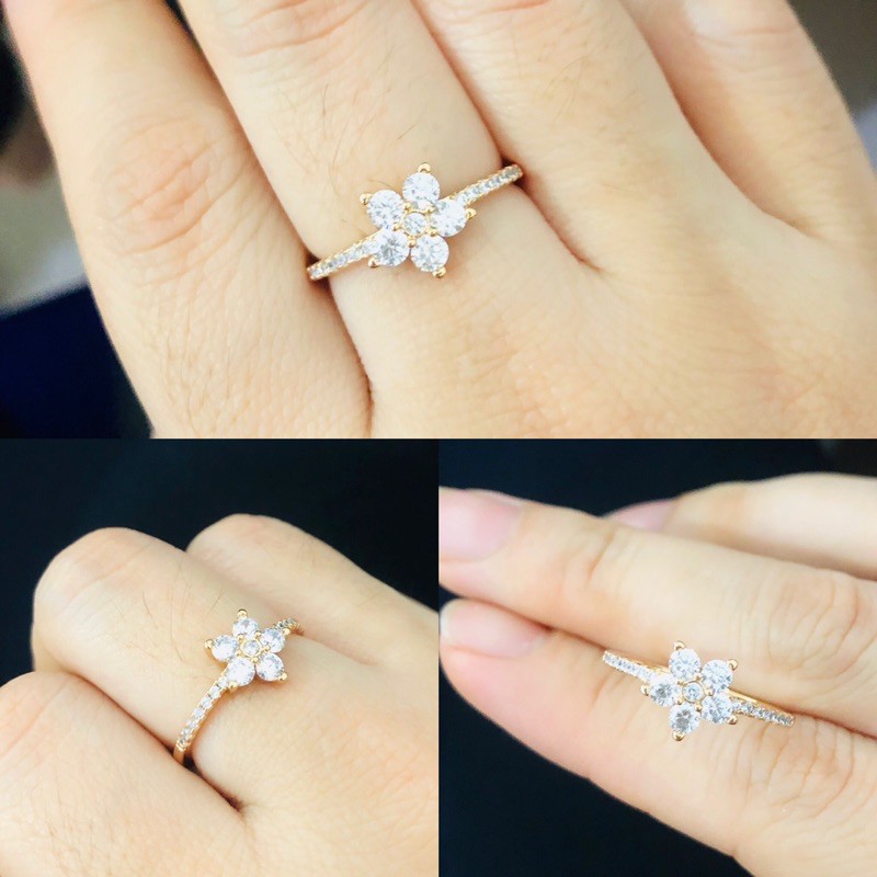 Cincin emas bunga / lapis emas 18k