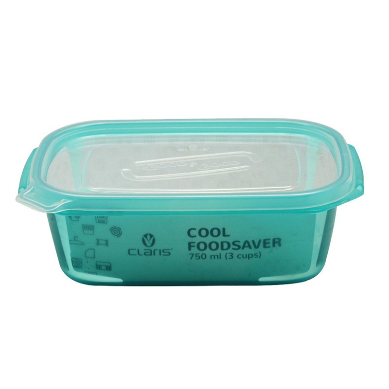 Tempat Kotak Makan Rectangular Food Saver Lunch Box Bento Plastik Tepak Wadah Makanan Anti Tumpah 770ml