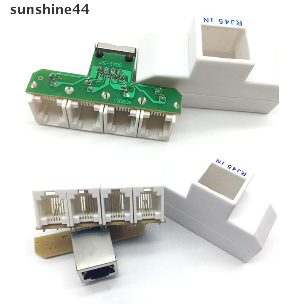 Sunshine Adapter Konektor Splitter Kabel Jaringan RJ45 Ke RJ11 1 Ke 4