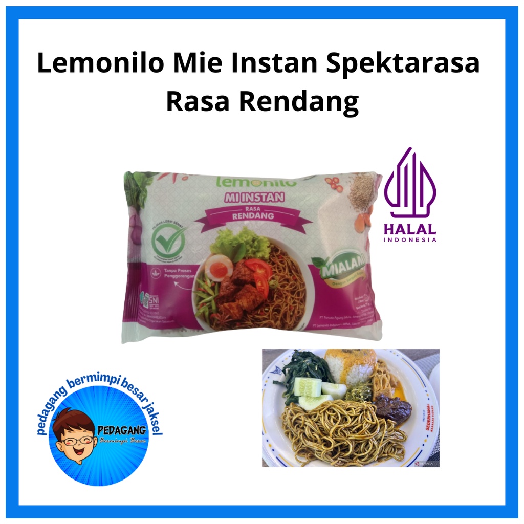 Lemonilo Mie Instan Spektarasa Rasa Rendang/ Lemonilo Mie Goreng Instant Rasa Rendang / Mie Instant 
