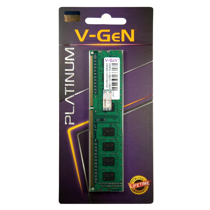 V-Gen DDR3 Longdimm 2GB PC 10600 12800 VGEN (Untuk PC/Desktop) TIPE PLATINUM V GEN