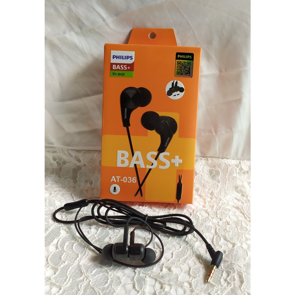 Handsfree Headset Philips BASS + AT 036 Earphone Good Quality BASS