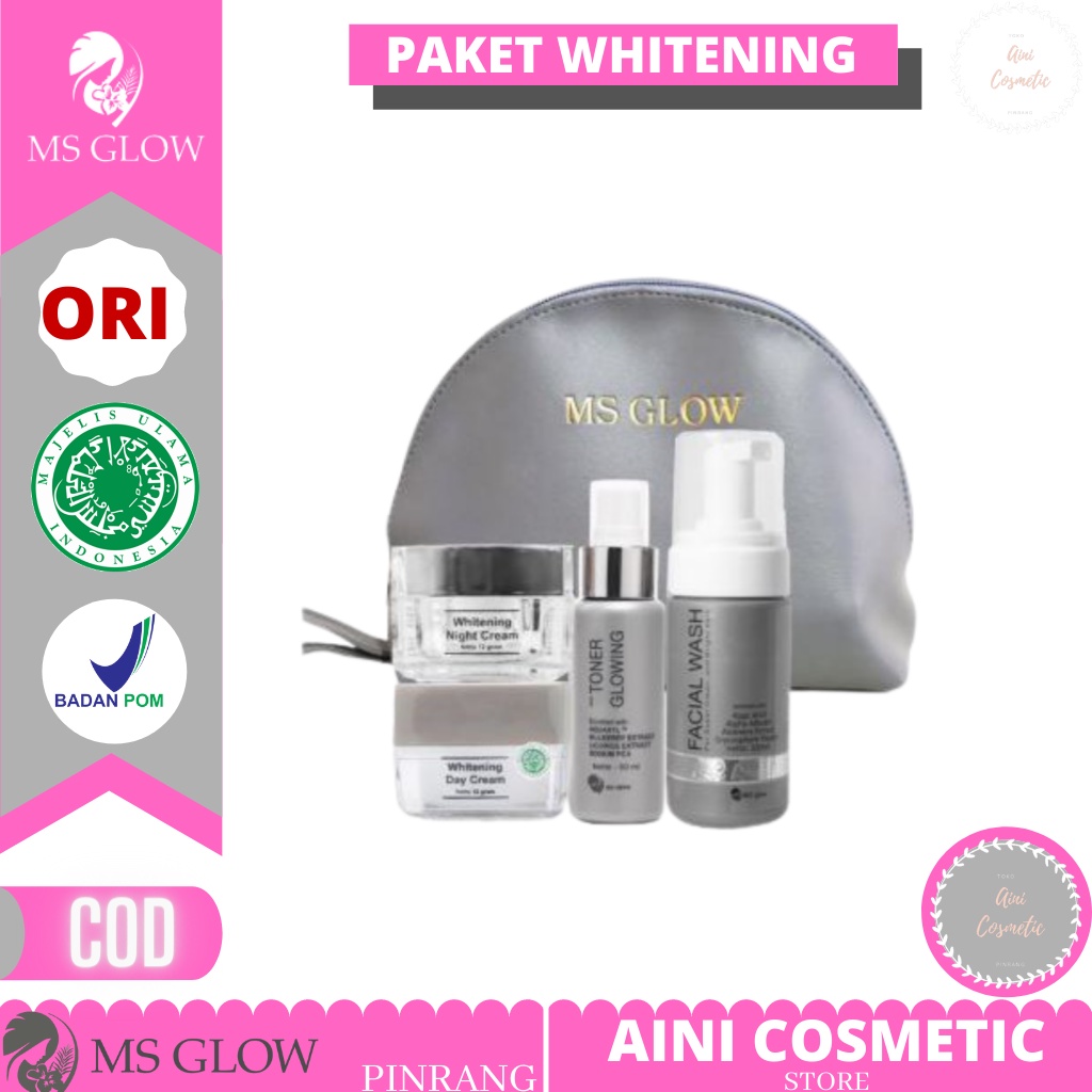 MS GLOW Paket Whitening - Paket Wajah Ms Glow Whitening