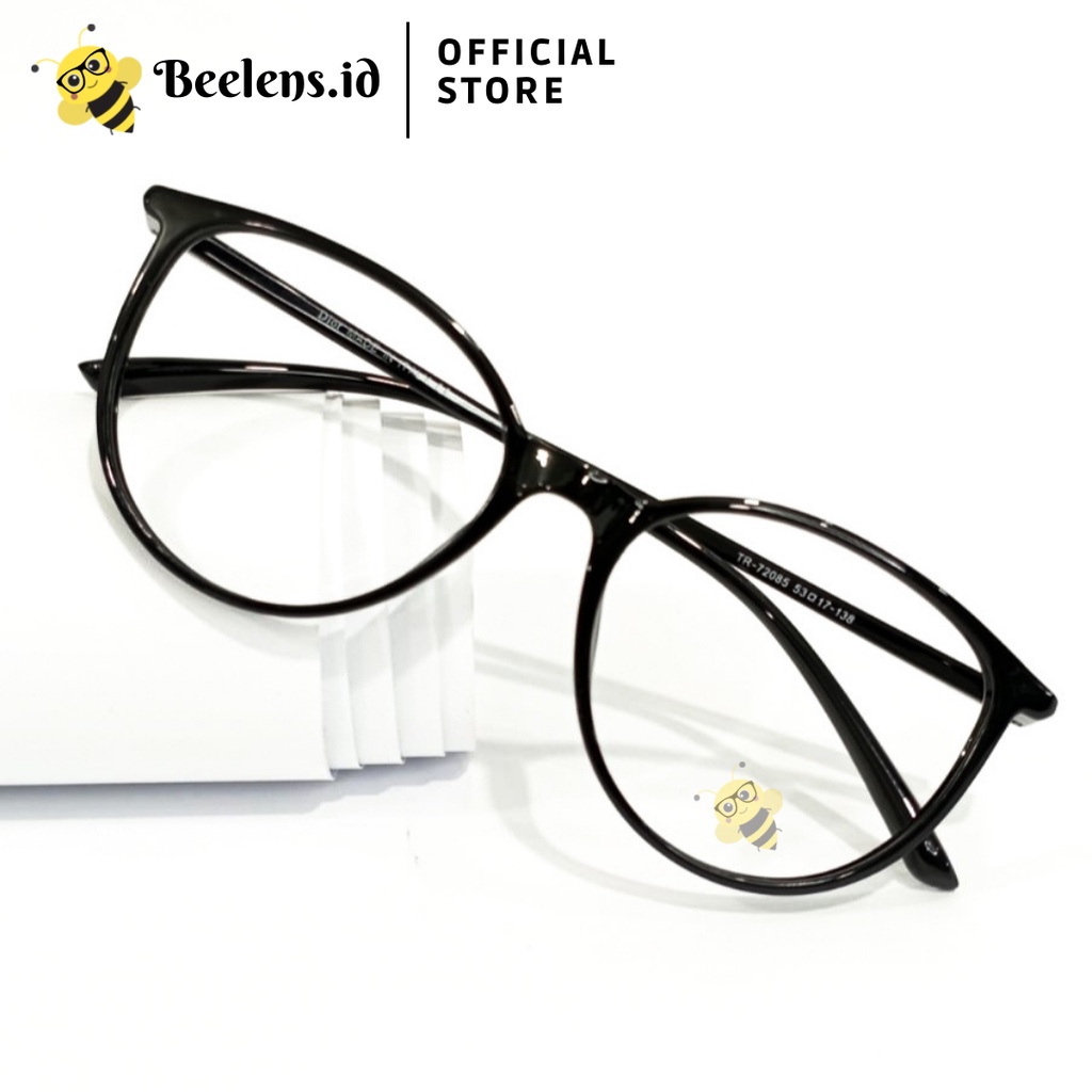 FRAME VANI - KACAMATA SEMI CAT EYE BULAT MINUS PHOTOCROMIC ANTIRADIASI BLUERAY BLUECROMIC