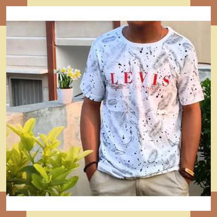 kaos distro pria model baru simple surfing putih