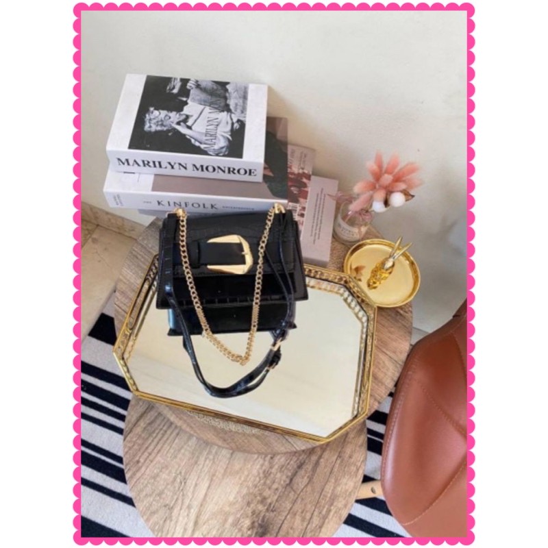 PEDRO - 002 SYALMAN CROCO BLACK (SLING BAG) TAS WANITA