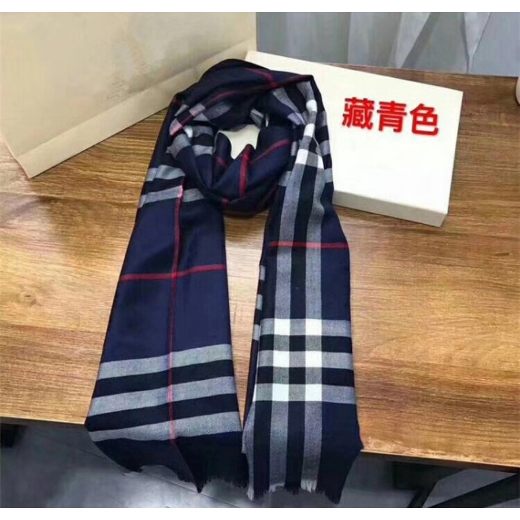 pashmina burberry New Syal Musim Dingin Cashmere Pria Wanita motif kotak-kotak