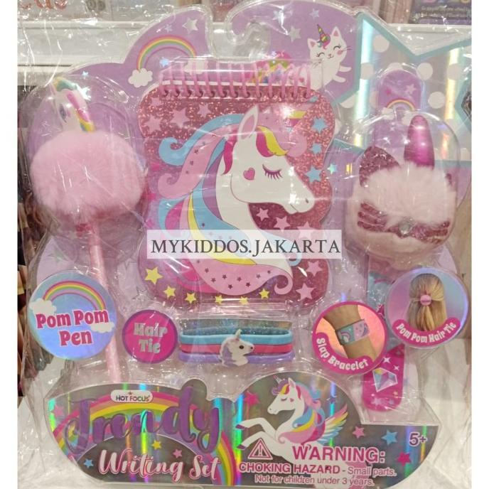 

Hot Focus : Trendy Writing Set + Pom Pom Pen / Paket Alat Tulis Anak - Unicorn