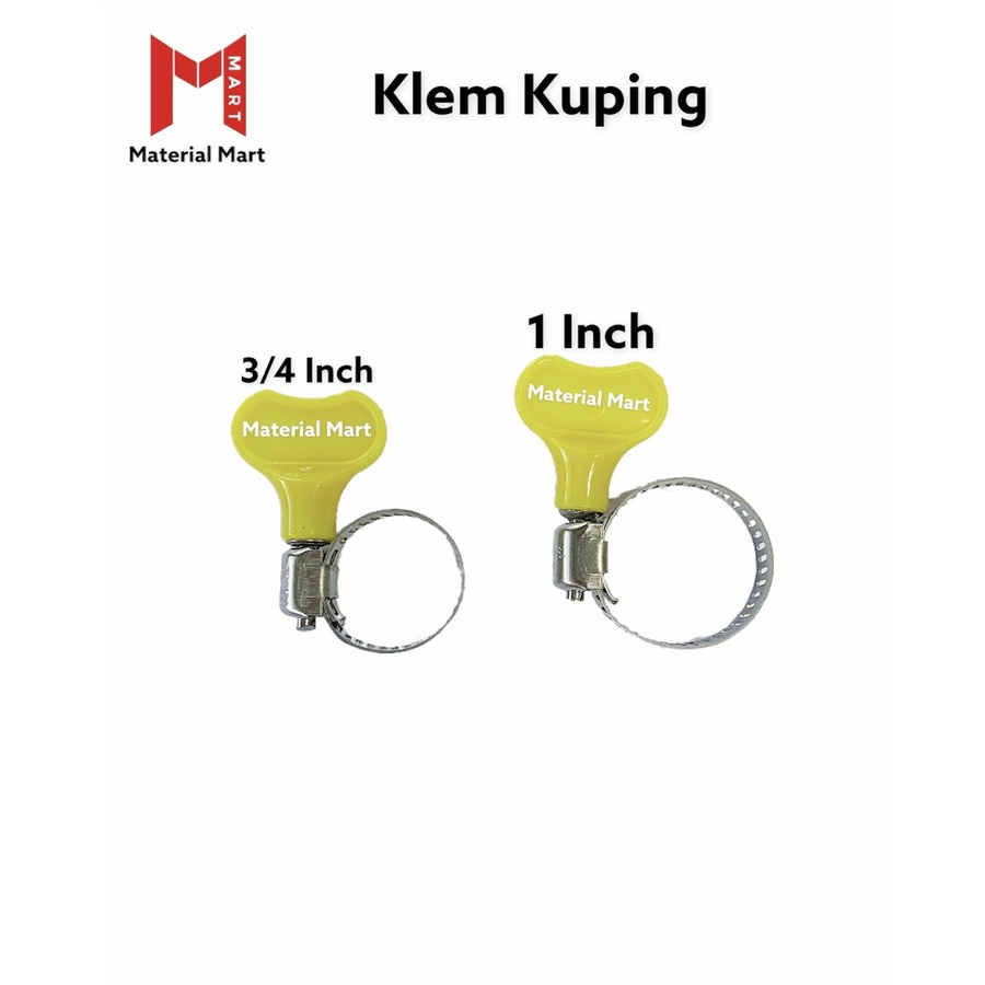 Klem Selang Kuping Stainless 3/4 Inch|Klem Kuping 1&quot; | Penjepit Selang |Material Mart