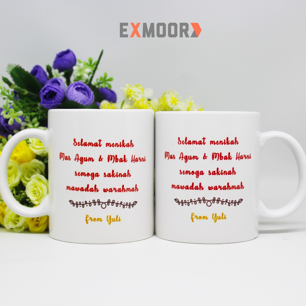 Mug Couple Polisi dan Wanita Hijab untuk Kado Pernikahan