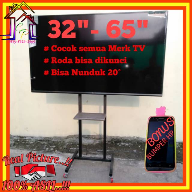 TERLARIS NO#1  Bracket Tv Standing 24 32 40 42 43 50 55 60 65 INCH UNIVERSAL 24&quot; S/D 65&quot; Roda COCOK BANYAK MERK TV