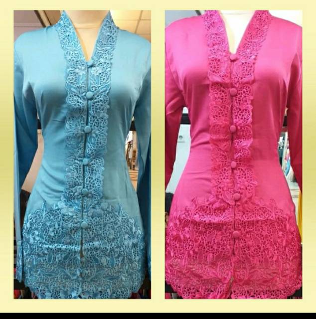 kebaya encim modern lengan panjang bordir senada-1