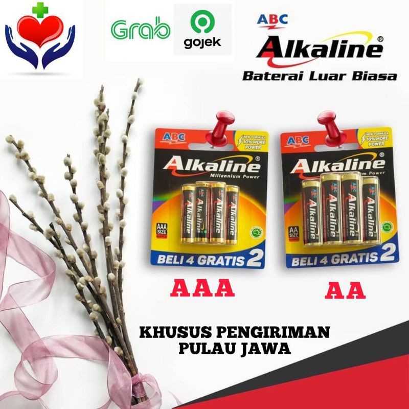 (KHUSUS PULAU JAWA) Baterai ABC Alkaline AAA / AA isi 6 pcs Original