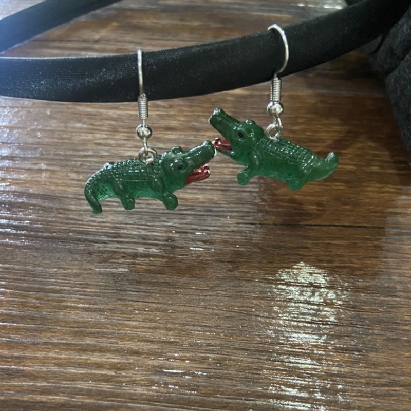 Anting Stud Desain Hewan Buaya Dinosaurus Flamingo Unik Untuk Wanita