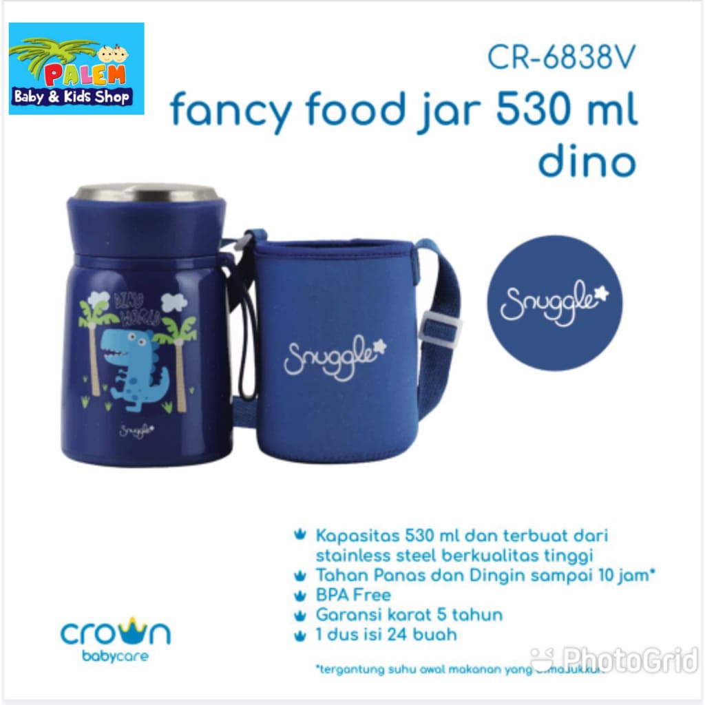 Crown Snuggle Fancy Vacuum Jar CR-6838 Thermos Penyimpanan Makanan 530ml