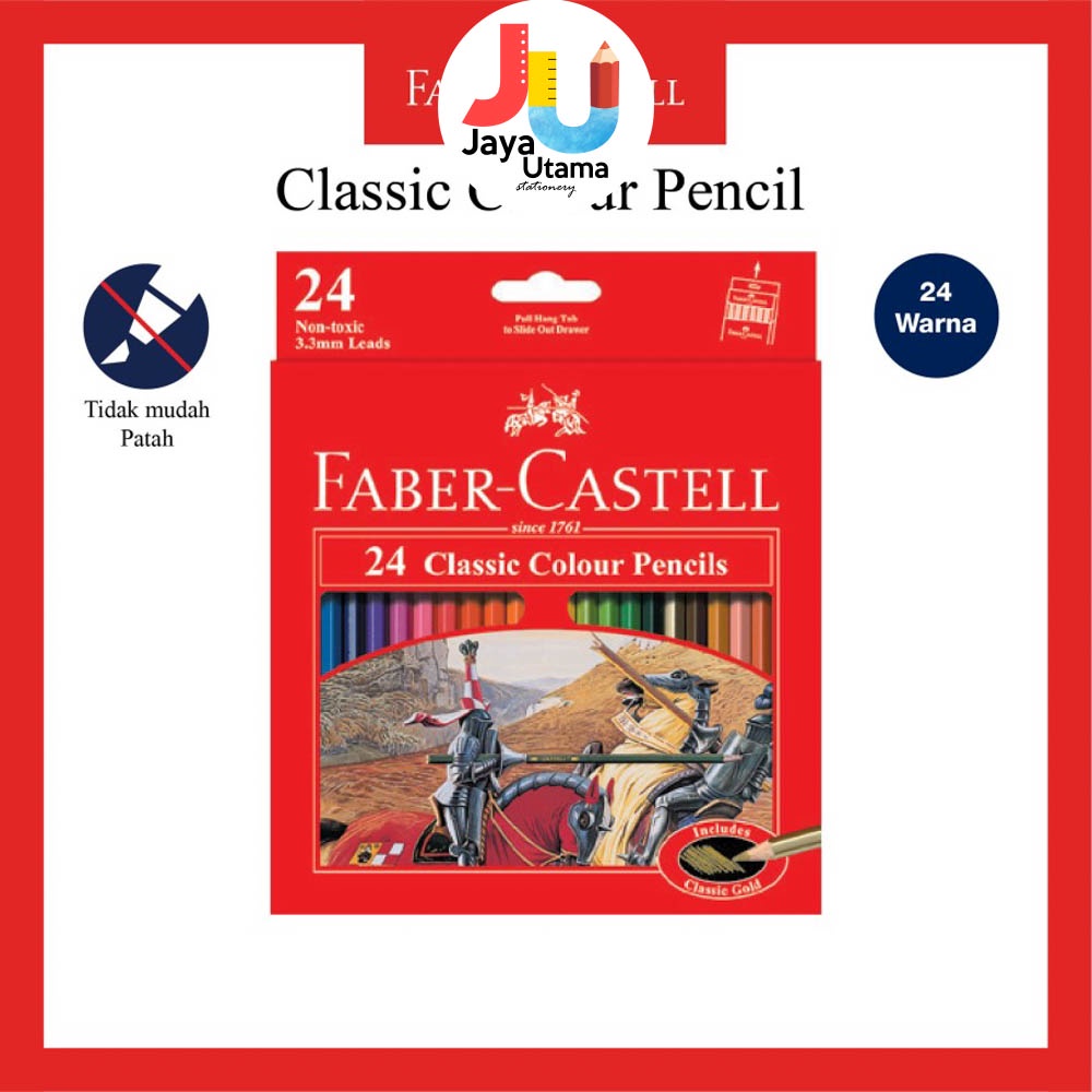 

Faber-Castell Pensil Warna Classic Colour Pencil 24 Warna Panjang