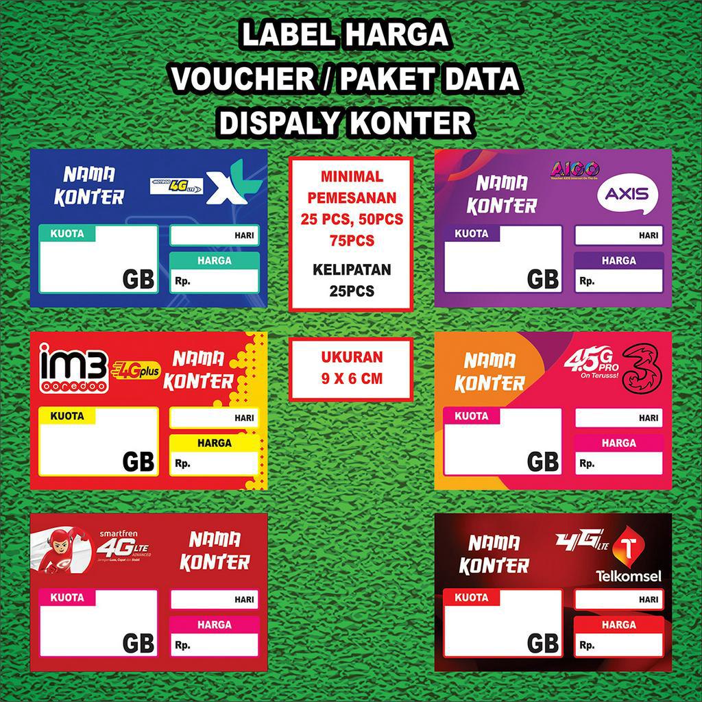 

Label Harga Voucher / Label Harga Paket Data / display paket data konter