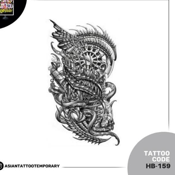 Kode 3891 Original Tatto Temporary High Quality Premium Desain Yakuza Ikan Tatto Temporer Tato Stike Shopee Indonesia