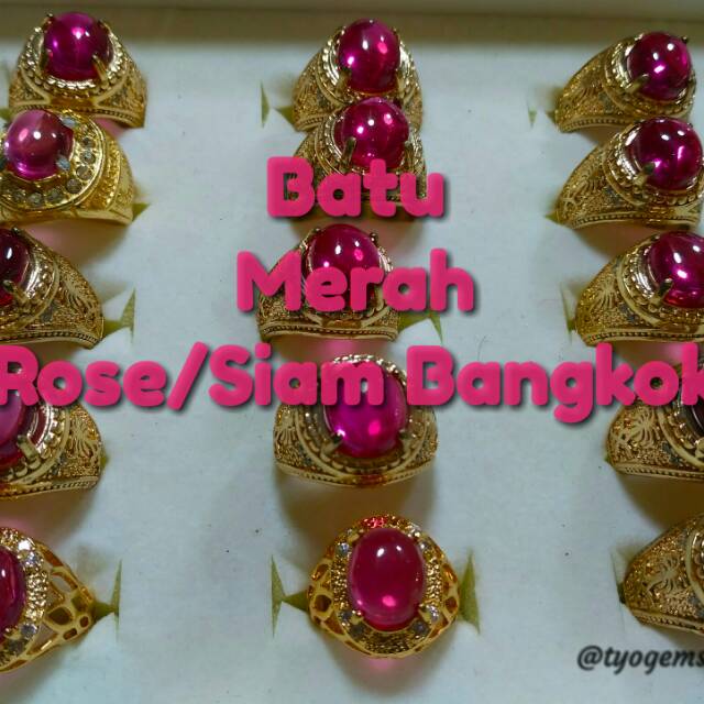 Cincin Batu Merah Rose