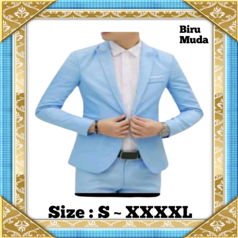 Jas / Jas Biru Muda / Jas Kantor / Jas Pria / Jas Blazer