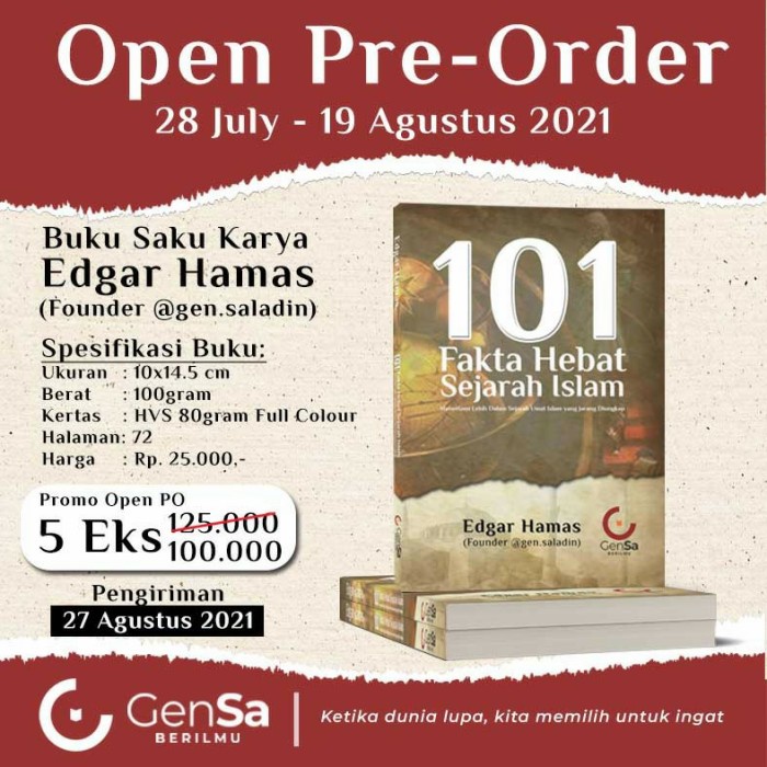 

FLASH SALE!!! THE UNTOLD ISLAMIC HISTORY PLUS 101 FAKTA HEBAT SEJARAH PAKET BUNDLING TERLARIS