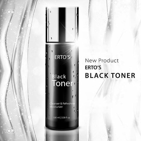 [ ERTOS ] Black Toner Cleanser dan Refresher Moisturizer Original