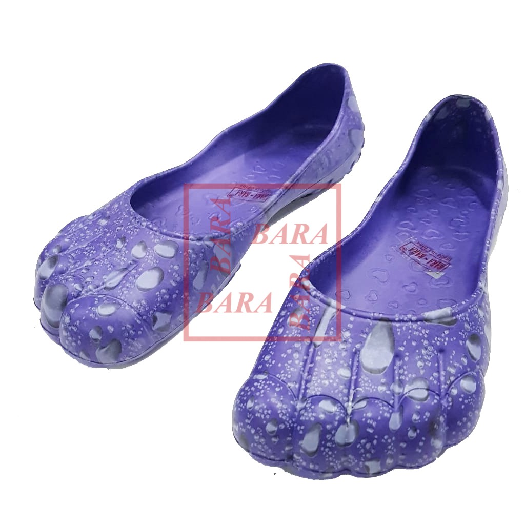 Bara~Bara Flashsale Sandal Karet Jelly Kaki Wanita Motif Percikan Air E005-3 (AG3)-UNGU