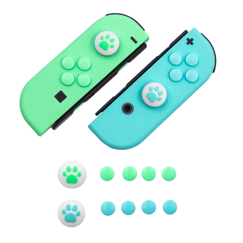 Set Tombol Joy-Con Bahan Silikon Anti slip Motif Animal Crossing Untuk Nintendo Switch