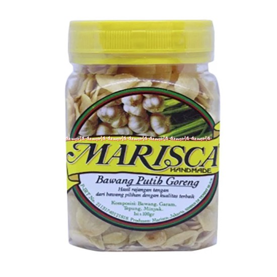 Marisca Bawang Putih Goreng 100gr Fried White Garlic Toples Botol Tanpa Bahan Pengawet Mariska Marissca Garlics