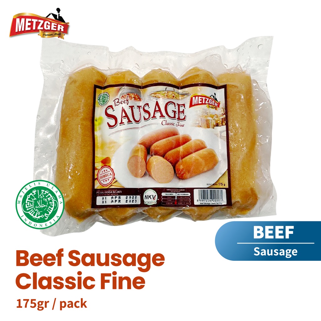 

Fine Sausage Classic 175gr (5 x 35gr) Metzger Sosis Ekonomis Halal Tersedia 2 Rasa