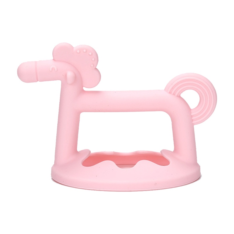 Mary Mainan Teether Bentuk Kuda 3D Bahan Silikon Untuk Bayi
