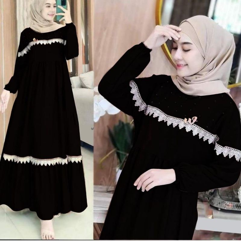 Yuhima dress renda fashion muslim remaja wanita