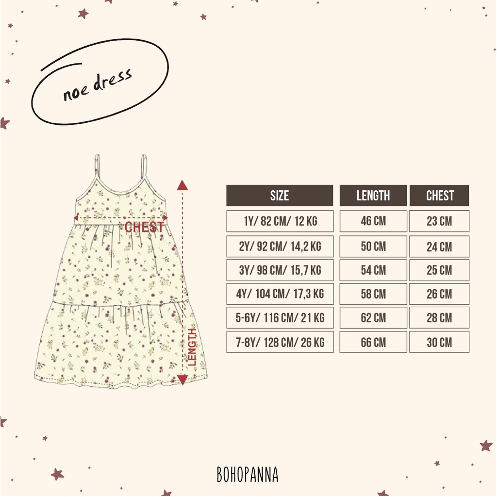 BOHOPANNA NOE DRESS / DRESS ANAK / DRESS ANAK MOTIF BUNGA