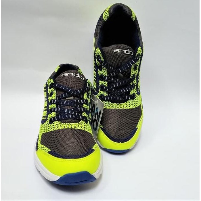 Sepatu Sport Ringan Ando Marathon Hitam Hijau Sepatu Olahraga Running Ready