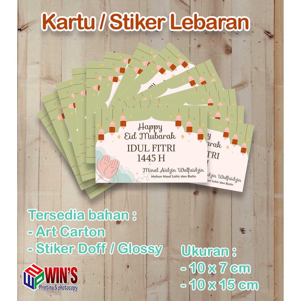 

Sticker Kartu Ucapan Hampers Lebaran Idul Fitri Bisa Custom Tulisan, bisa tambah logo