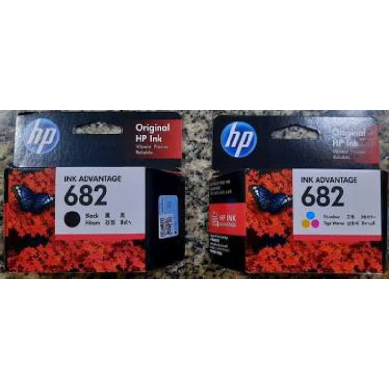 Cartridge HP 682 black dan 682 color original 100%  Printer Hp 2775 2776 6075 6078 6475 6478 1216 2335 2336 2337