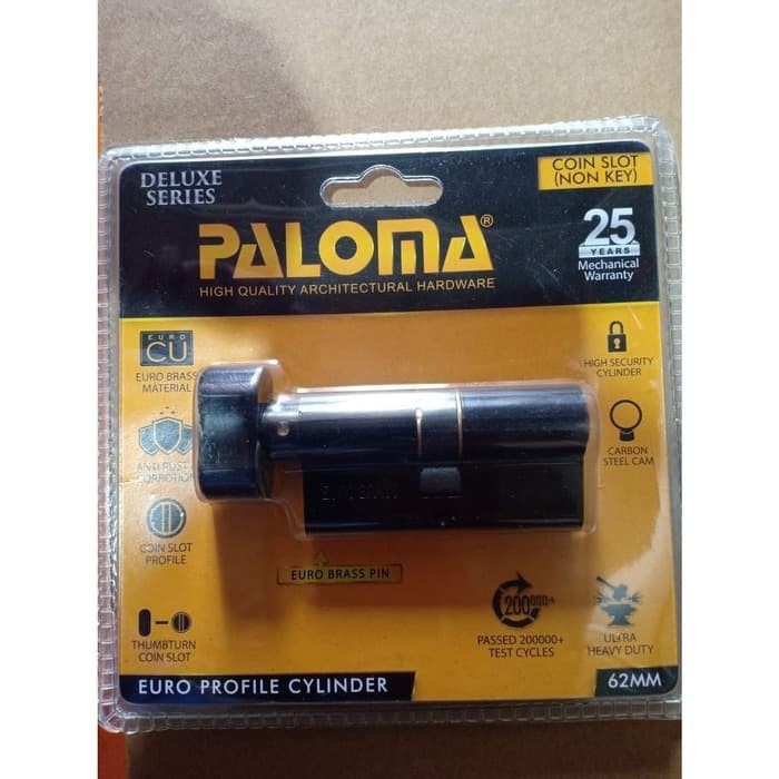 KUNCI Knob Cylinder PALOMA CLP 716 DELUXE 62MM No Key HITAM MATT BLACK