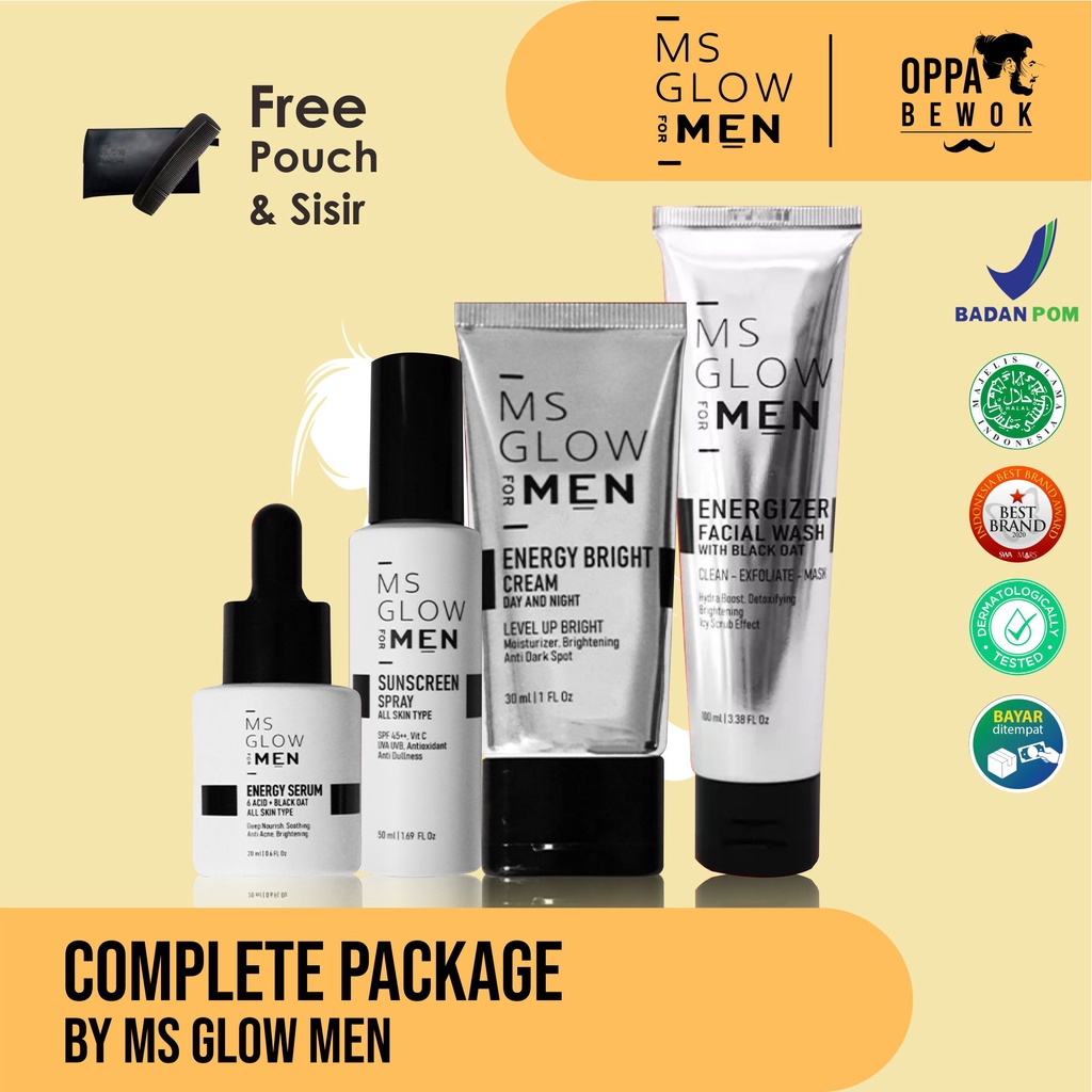 [ ORIGINAL BPOM ] PAKET KOMPLIT MS GLOW MEN SKINCARE PRIA GLOW UP [ bisa COD ]