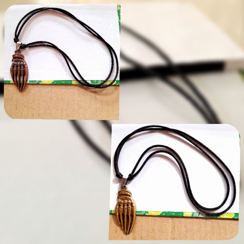 kalung tali hitam plus bandul kalung tali pria