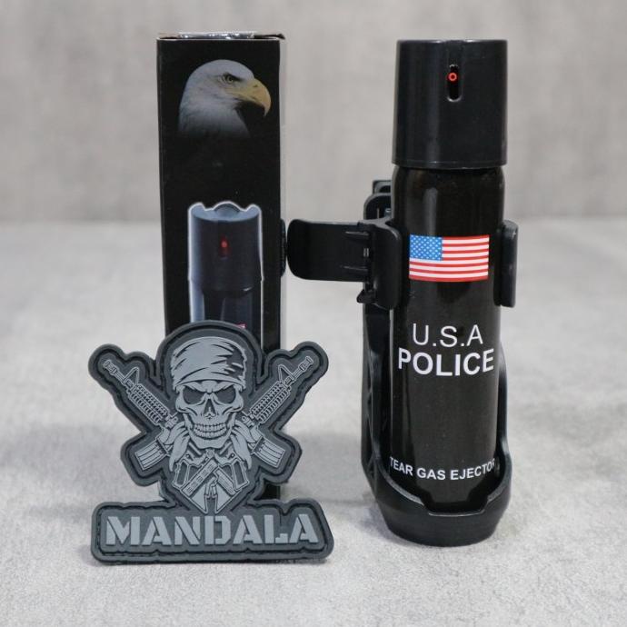 [COD] pepper spray semprotan / Gas air mata polri jatah satu set Holster TERPERCAYA Kode 915