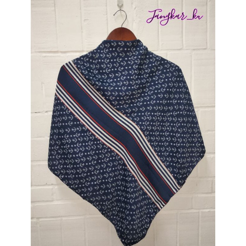 Hijab Kerudung Jilbab Pelaut Motif Jangkar Anchor Sailor Nautical