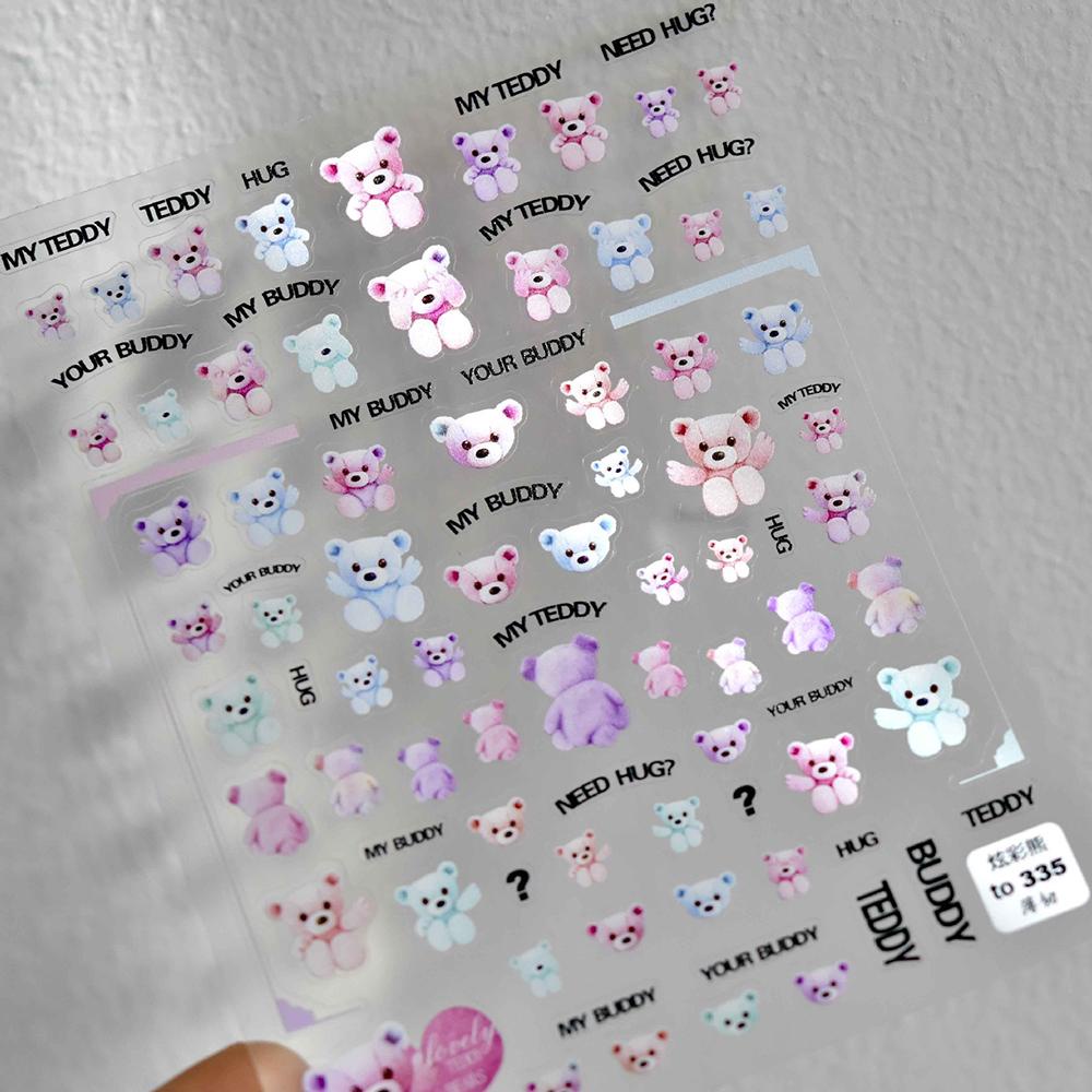 Mxbeauty Stiker Kuku 5D Motif Anjing / Kelinci Gaya Jepang
