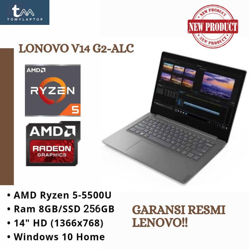 LAPTOP BARU LENOVO V14-G2-ALC AMD RYZEN 5/RAM 8GB/SSD 256GB